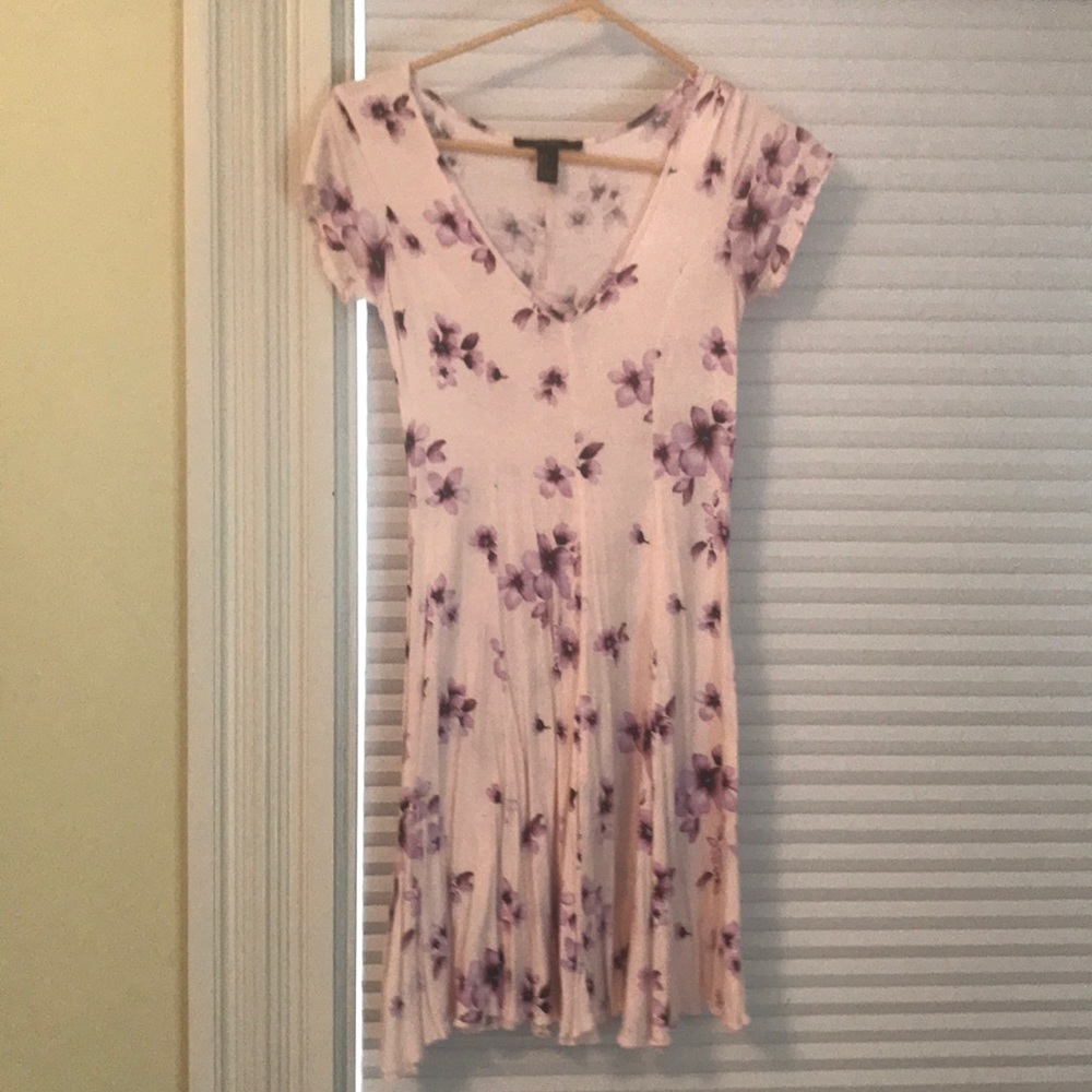 pink and purple floral dress